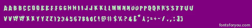 Earthshake Font – Green Fonts on Purple Background