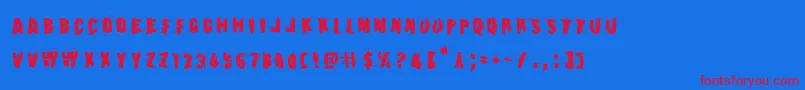 Earthshake Font – Red Fonts on Blue Background