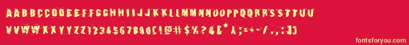 Earthshake Font – Yellow Fonts on Red Background