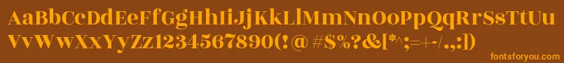 RozhaoneRegular Font – Orange Fonts on Brown Background