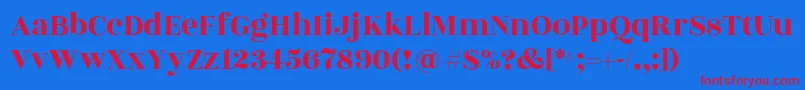 RozhaoneRegular Font – Red Fonts on Blue Background