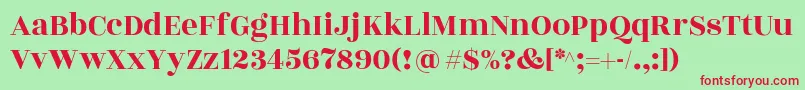 RozhaoneRegular Font – Red Fonts on Green Background