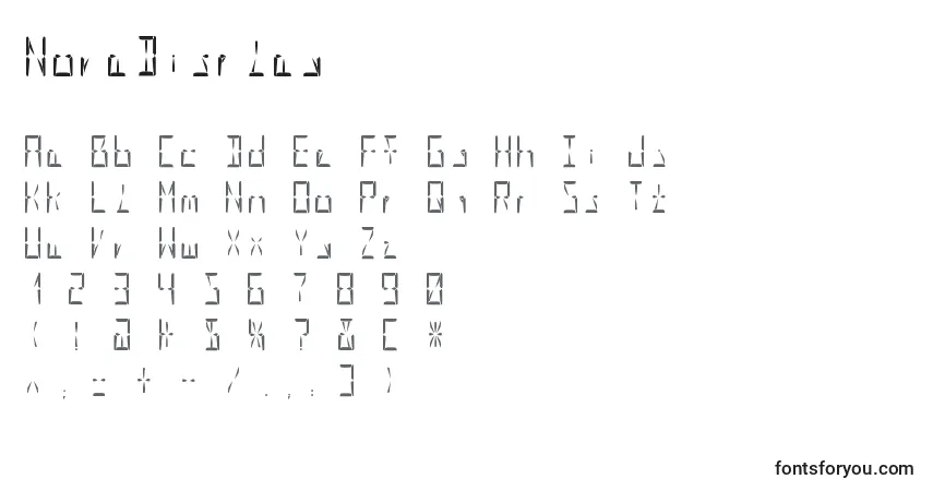 A fonte NovaDisplay – alfabeto, números, caracteres especiais