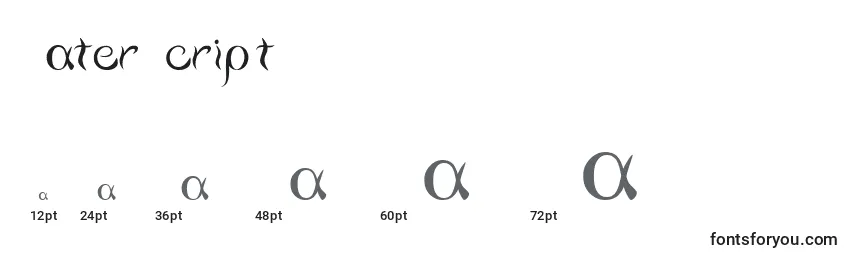 WaterScript Font Sizes