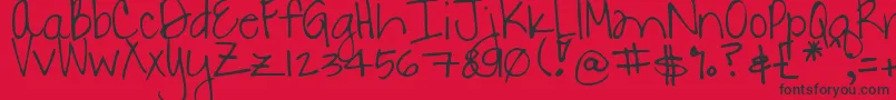 DjbDanielle Font – Black Fonts on Red Background