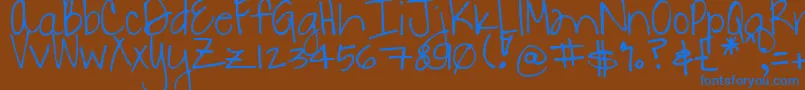 DjbDanielle Font – Blue Fonts on Brown Background