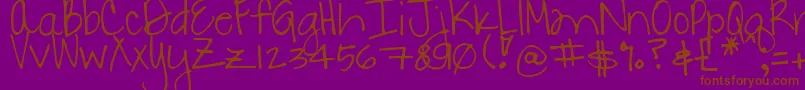 DjbDanielle Font – Brown Fonts on Purple Background