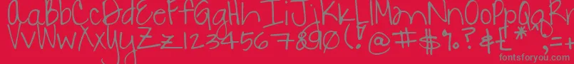 DjbDanielle Font – Gray Fonts on Red Background