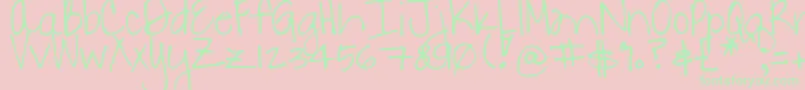 DjbDanielle Font – Green Fonts on Pink Background