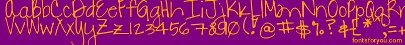 DjbDanielle Font – Orange Fonts on Purple Background