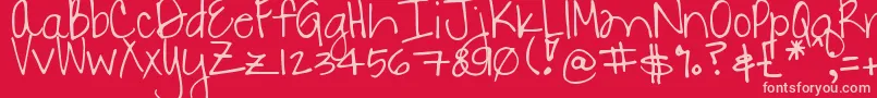 DjbDanielle Font – Pink Fonts on Red Background