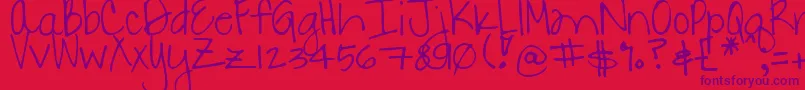 DjbDanielle Font – Purple Fonts on Red Background