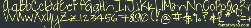 DjbDanielle Font – Yellow Fonts on Black Background