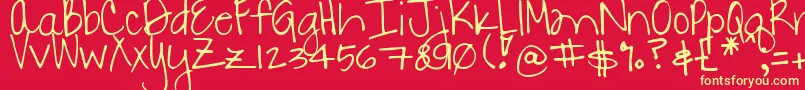 DjbDanielle Font – Yellow Fonts on Red Background