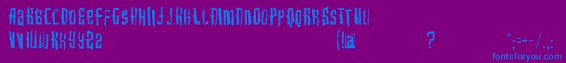 Fonte Intothebluekrush – fontes azuis em um fundo violeta
