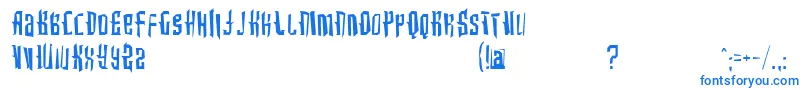 Czcionka Intothebluekrush – niebieskie czcionki na białym tle