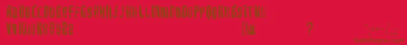 Intothebluekrush Font – Brown Fonts on Red Background
