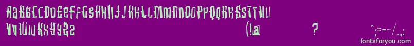 Intothebluekrush Font – Green Fonts on Purple Background