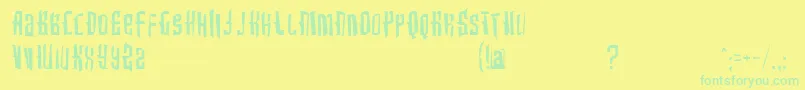 Intothebluekrush Font – Green Fonts on Yellow Background