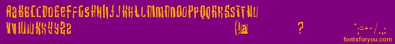 Intothebluekrush Font – Orange Fonts on Purple Background