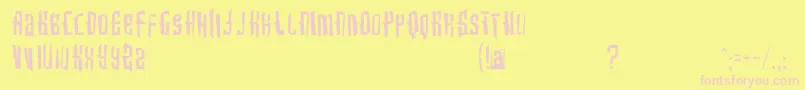 Intothebluekrush Font – Pink Fonts on Yellow Background