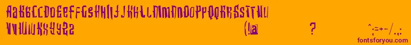 Intothebluekrush Font – Purple Fonts on Orange Background