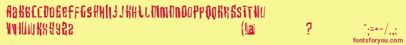 Intothebluekrush Font – Red Fonts on Yellow Background