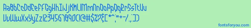 QuarantineBrk Font – Blue Fonts on Green Background