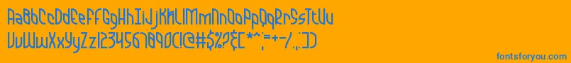 QuarantineBrk Font – Blue Fonts on Orange Background