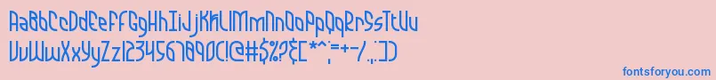 QuarantineBrk Font – Blue Fonts on Pink Background