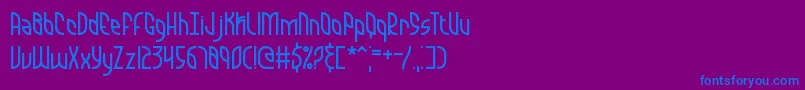 フォントQuarantineBrk – 紫色の背景に青い文字