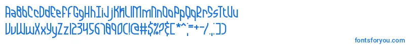 フォントQuarantineBrk – 白い背景に青い文字