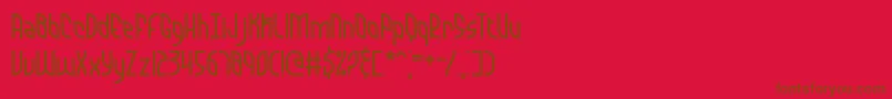 QuarantineBrk Font – Brown Fonts on Red Background