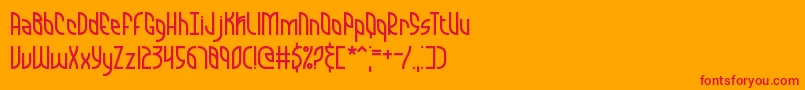 フォントQuarantineBrk – オレンジの背景に赤い文字