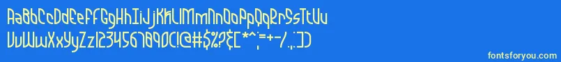 QuarantineBrk Font – Yellow Fonts on Blue Background