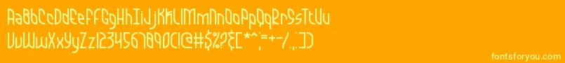 フォントQuarantineBrk – オレンジの背景に黄色の文字