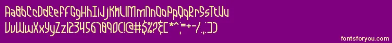 QuarantineBrk Font – Yellow Fonts on Purple Background