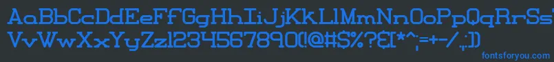 フォントXipital – 黒い背景に青い文字