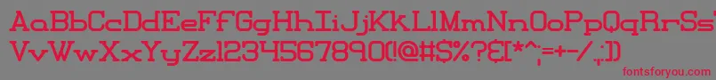 フォントXipital – 赤い文字の灰色の背景