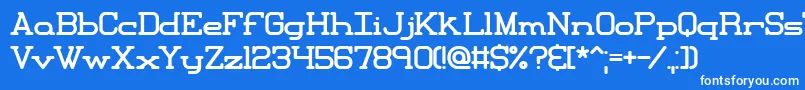 Czcionka Xipital – białe czcionki na niebieskim tle