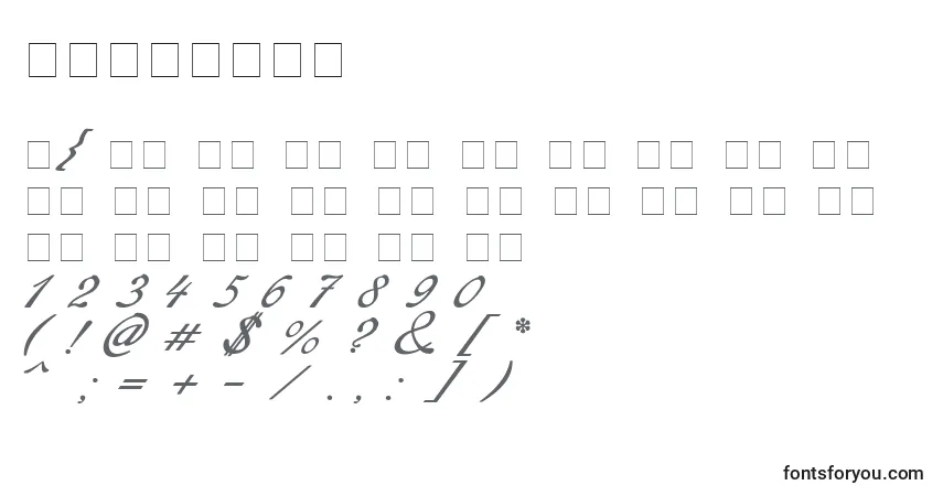 Schriftart Redinger – Alphabet, Zahlen, spezielle Symbole