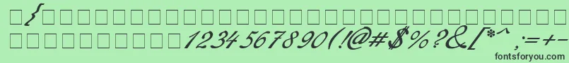 Redinger-fontti – mustat fontit vihreällä taustalla
