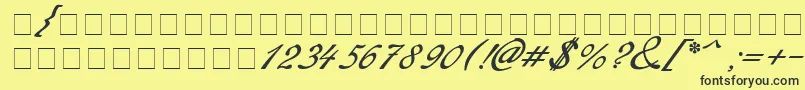 Redinger-fontti – mustat fontit keltaisella taustalla