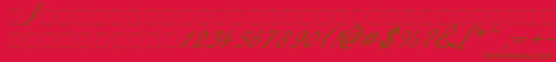 Redinger-fontti – ruskeat fontit punaisella taustalla