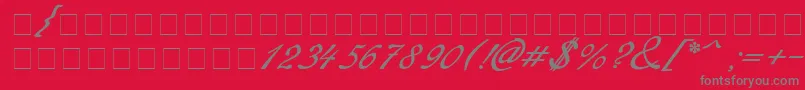 Redinger-Schriftart – Graue Schriften auf rotem Hintergrund