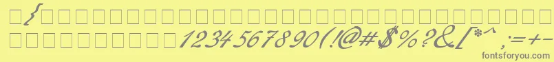 Redinger-Schriftart – Graue Schriften auf gelbem Hintergrund