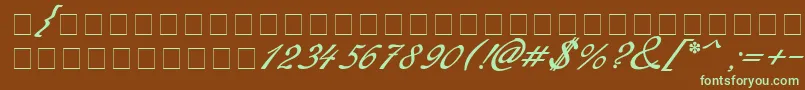 Шрифт Redinger – зелёные шрифты на коричневом фоне