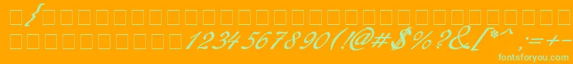 Redinger Font – Green Fonts on Orange Background