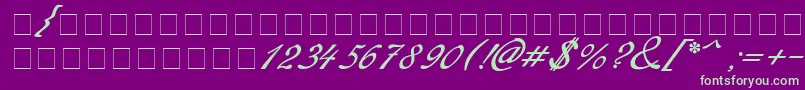 Redinger-fontti – vihreät fontit violetilla taustalla