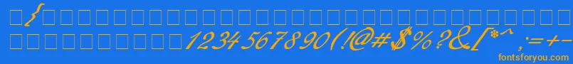 Redinger Font – Orange Fonts on Blue Background